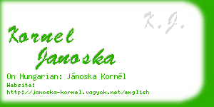 kornel janoska business card